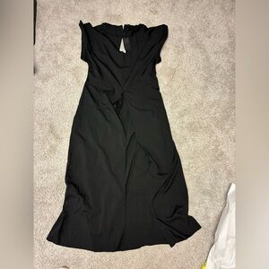Vonda Black Split-Front Maxi Dress